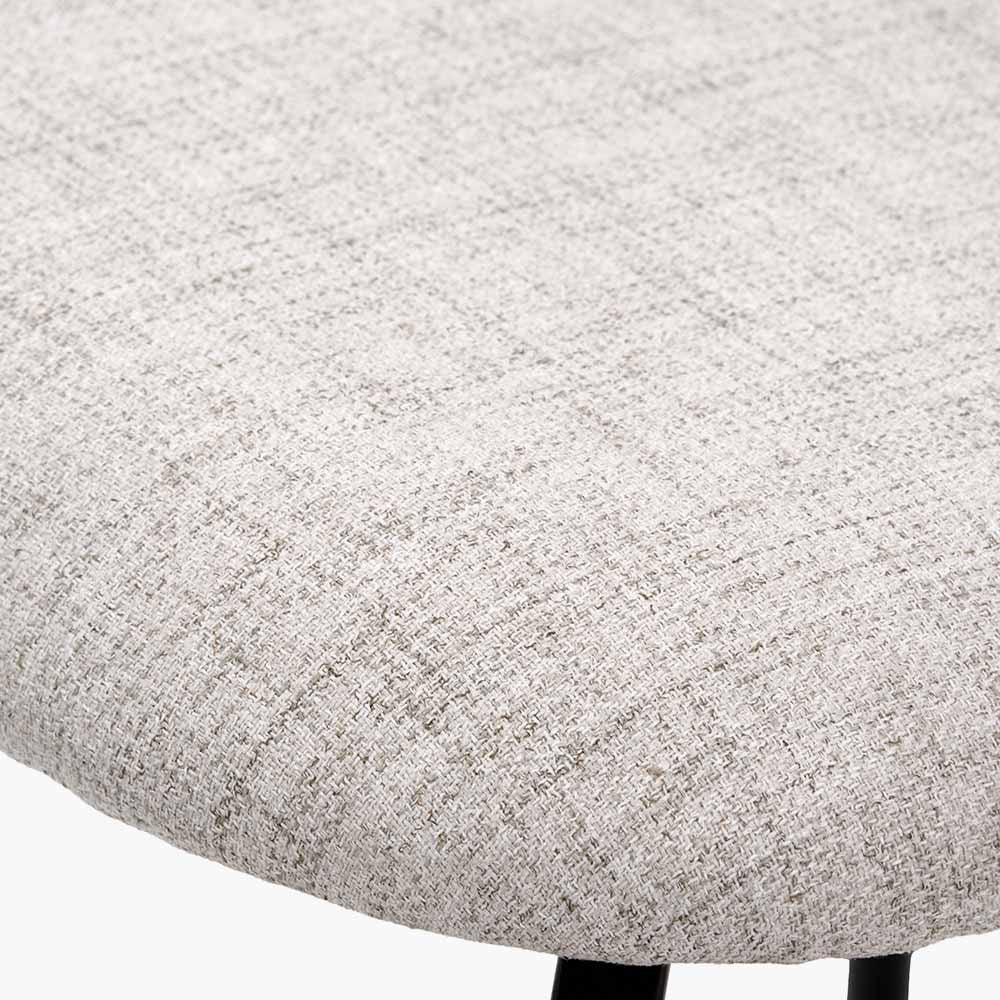 Turi Pebble Grey Linen & Black Metal Dining Chair